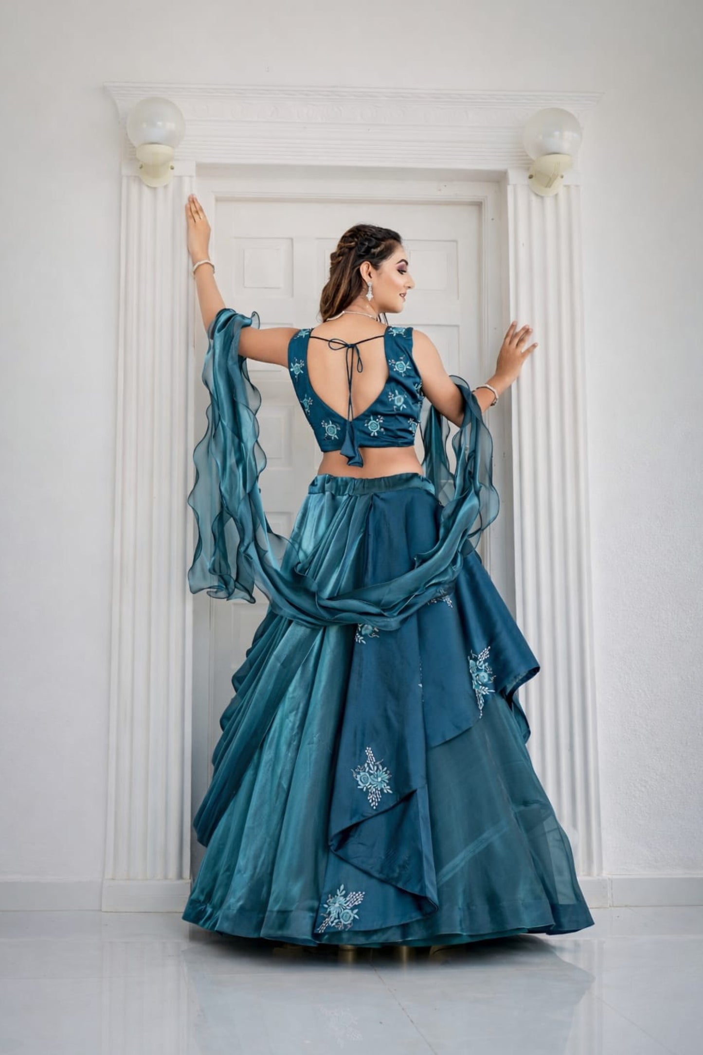 Rama Western Flower Lahenga Choli