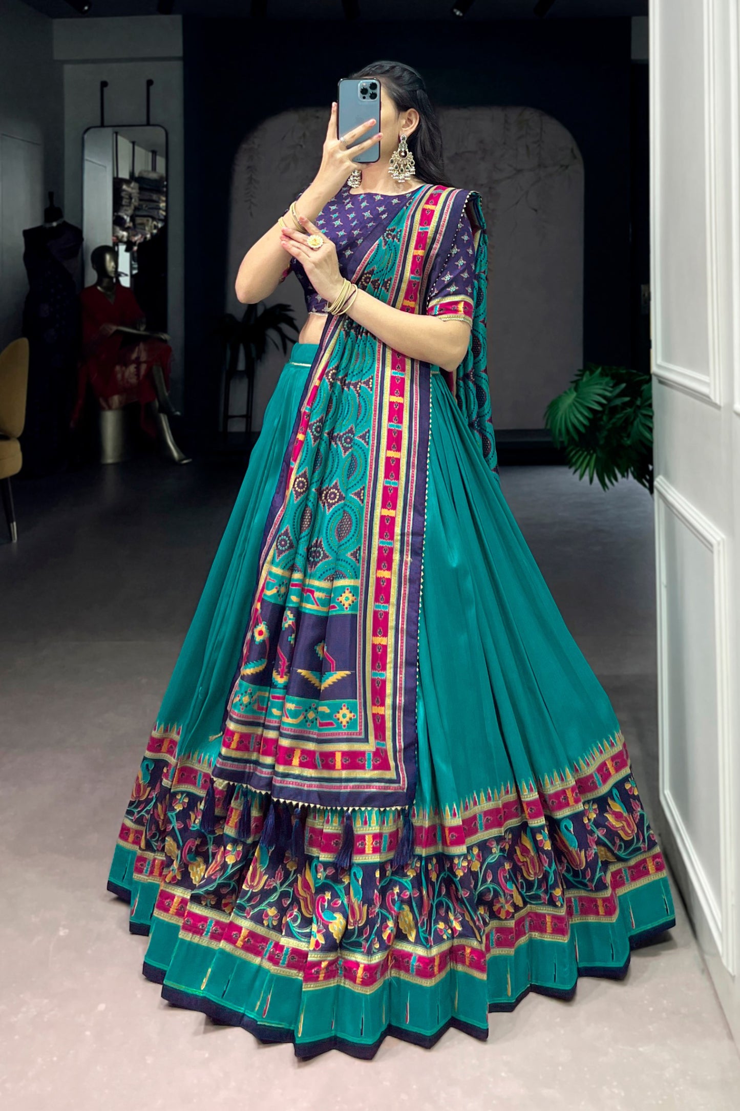 Tasar Silk Festive Shine Lehenga