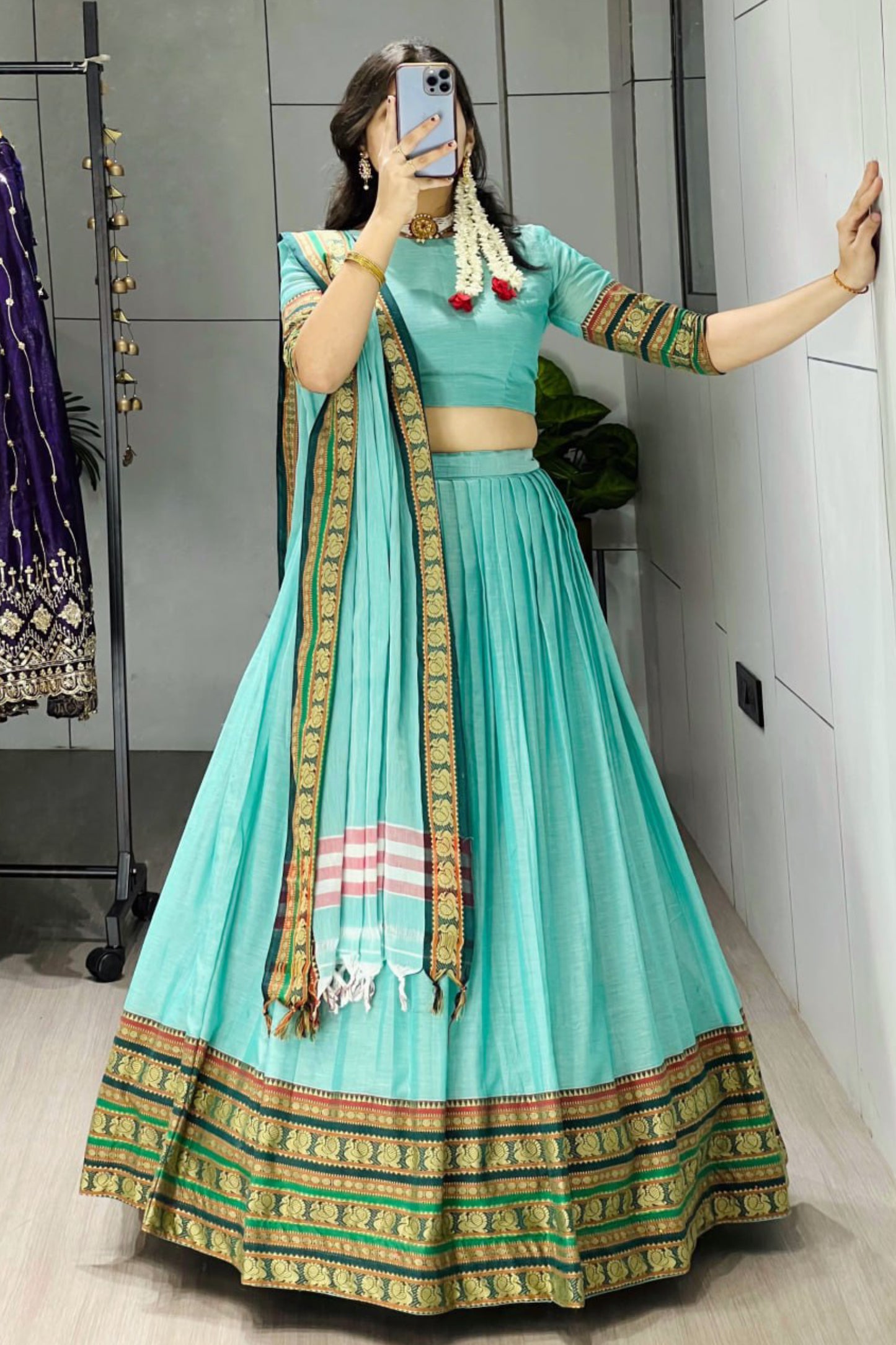 Pure Chanderi Cotton Lehenga Choli