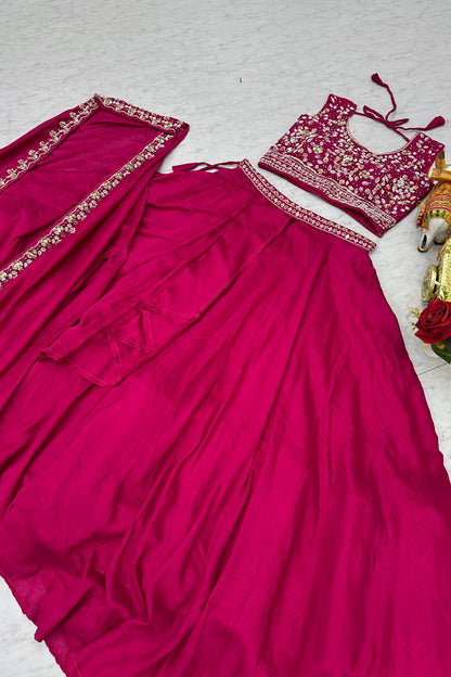 Indo Western Style Three Piece Lehenga Choli