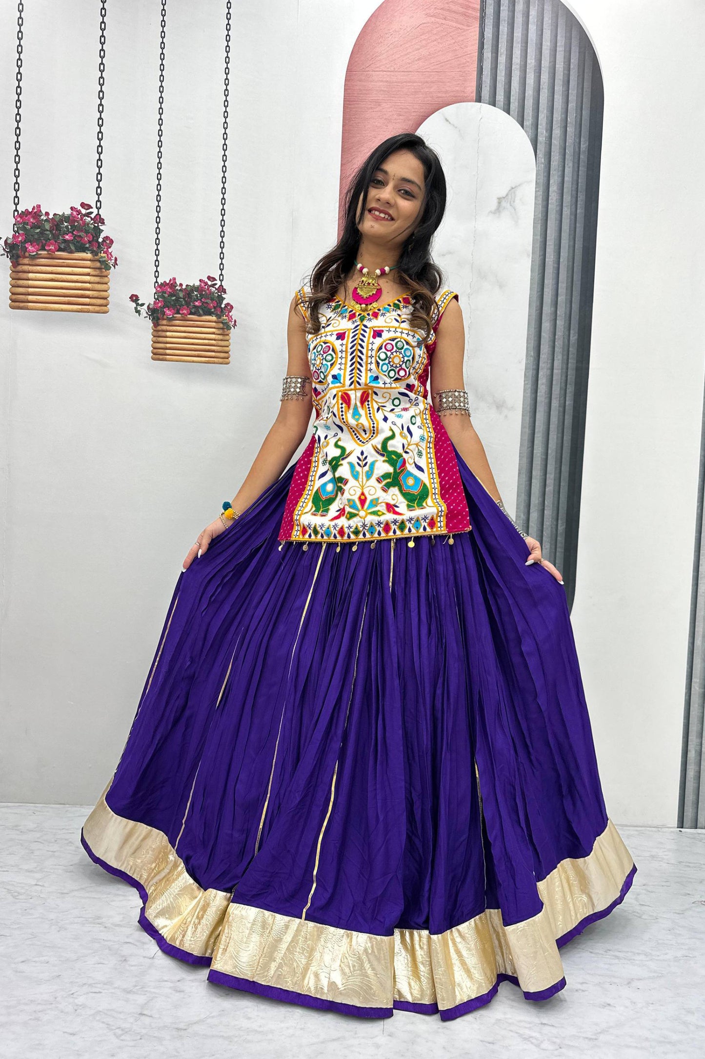 Navratri Special Crop Top with Lehenga