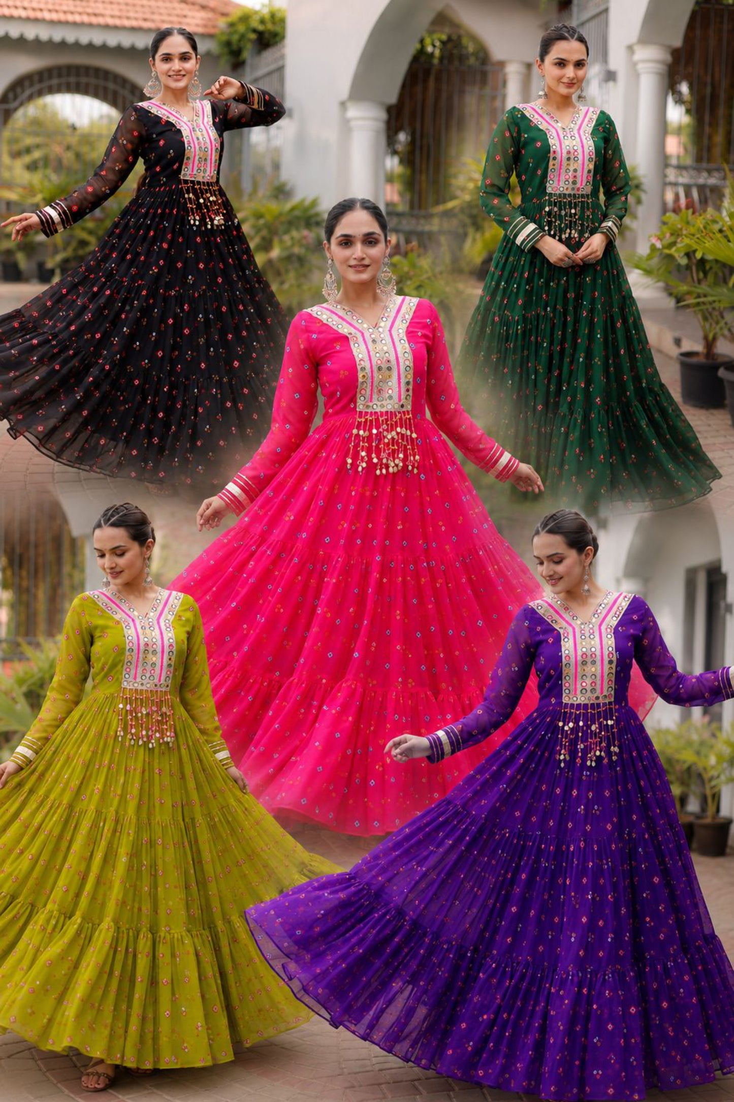 Kutchi Work Navratri Gown