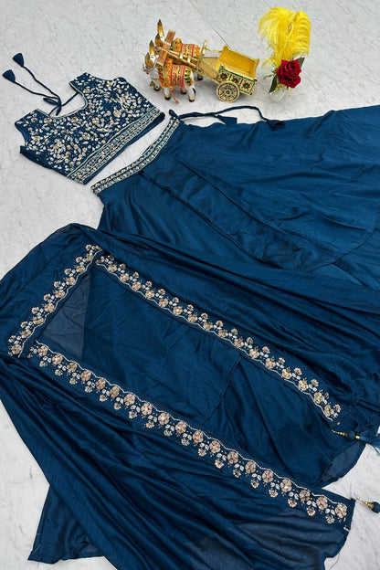 Indo Western Style Three Piece Lehenga Choli