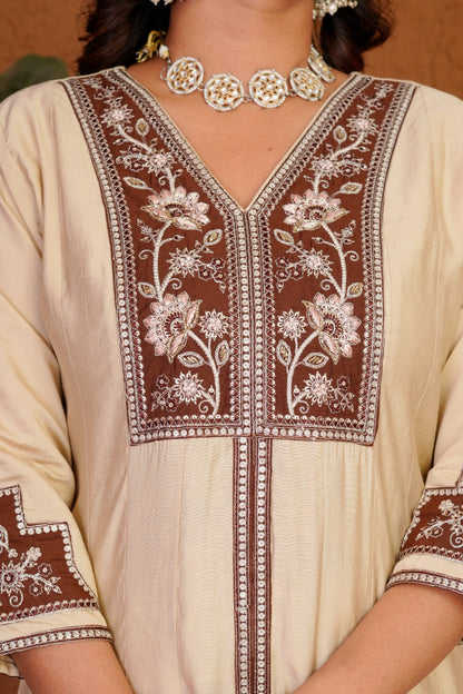 Anarkali Kurti With Plazzo Dupatta Set