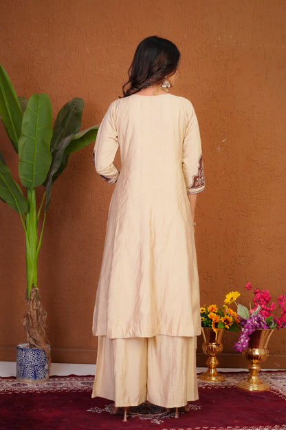 Anarkali Kurti With Plazzo Dupatta Set