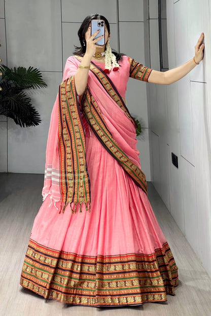 Pure Chanderi Cotton Lehenga Choli