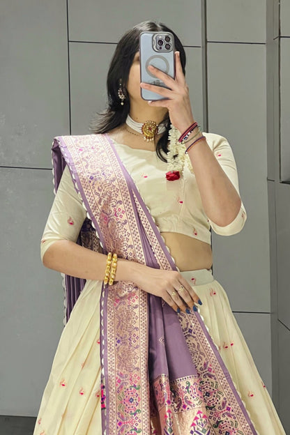 Paithani Silk Lehenga Choli With South India Style