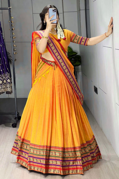 Pure Chanderi Cotton Lehenga Choli