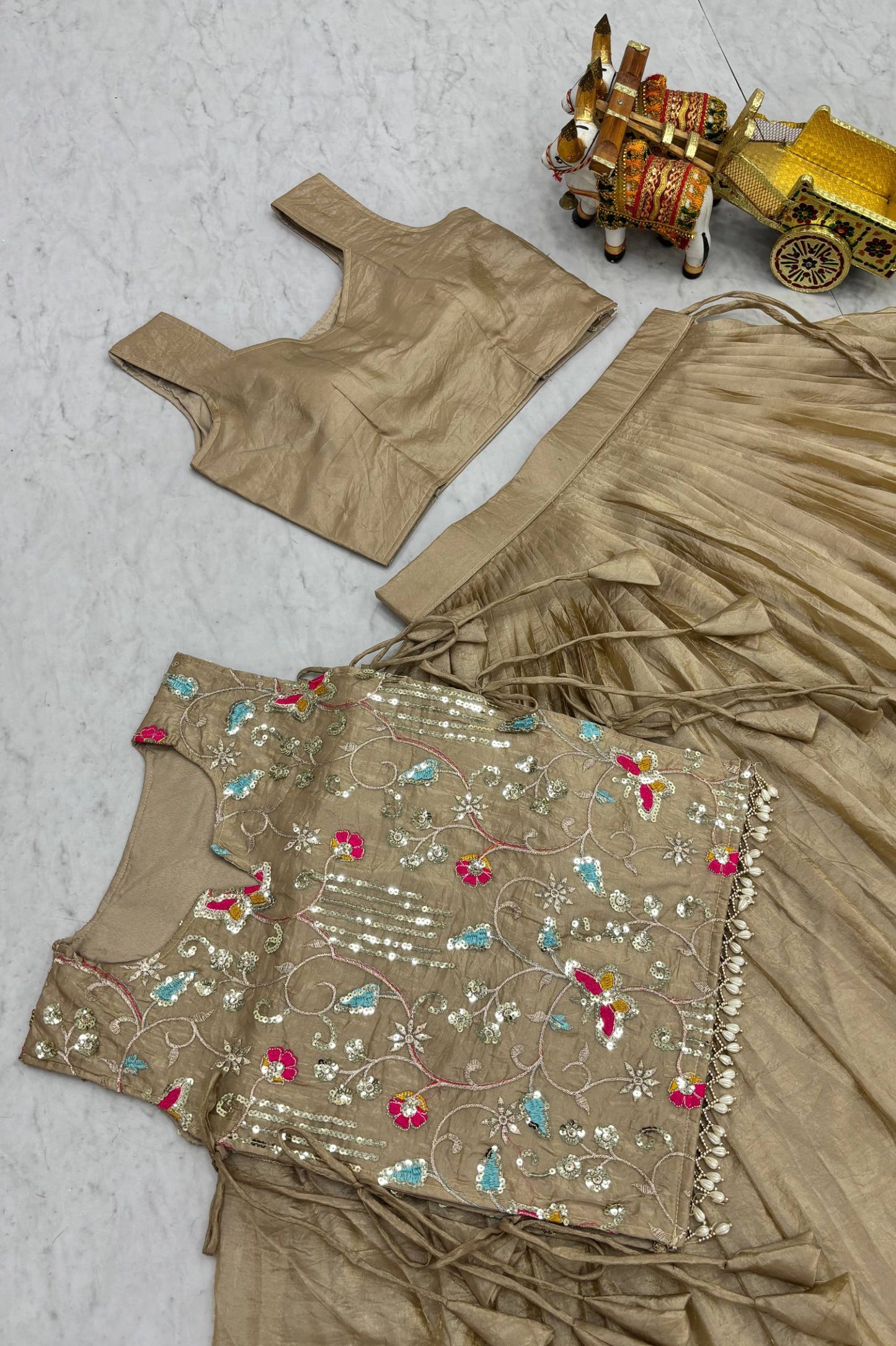 Gold crush Three Piece Crop Top