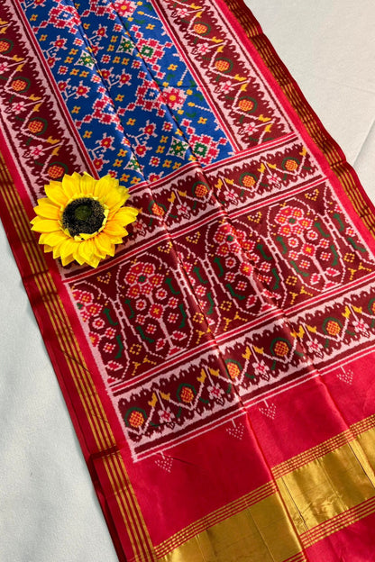 Trending Patola Saree With Handwork Blouse