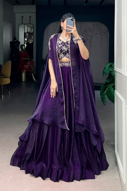 Cape Style Three Piece Choli