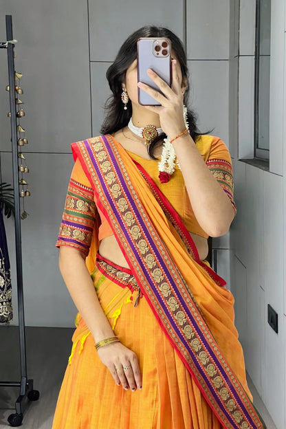 Pure Chanderi Cotton Lehenga Choli