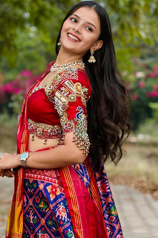 Trending Patola Saree With Handwork Blouse