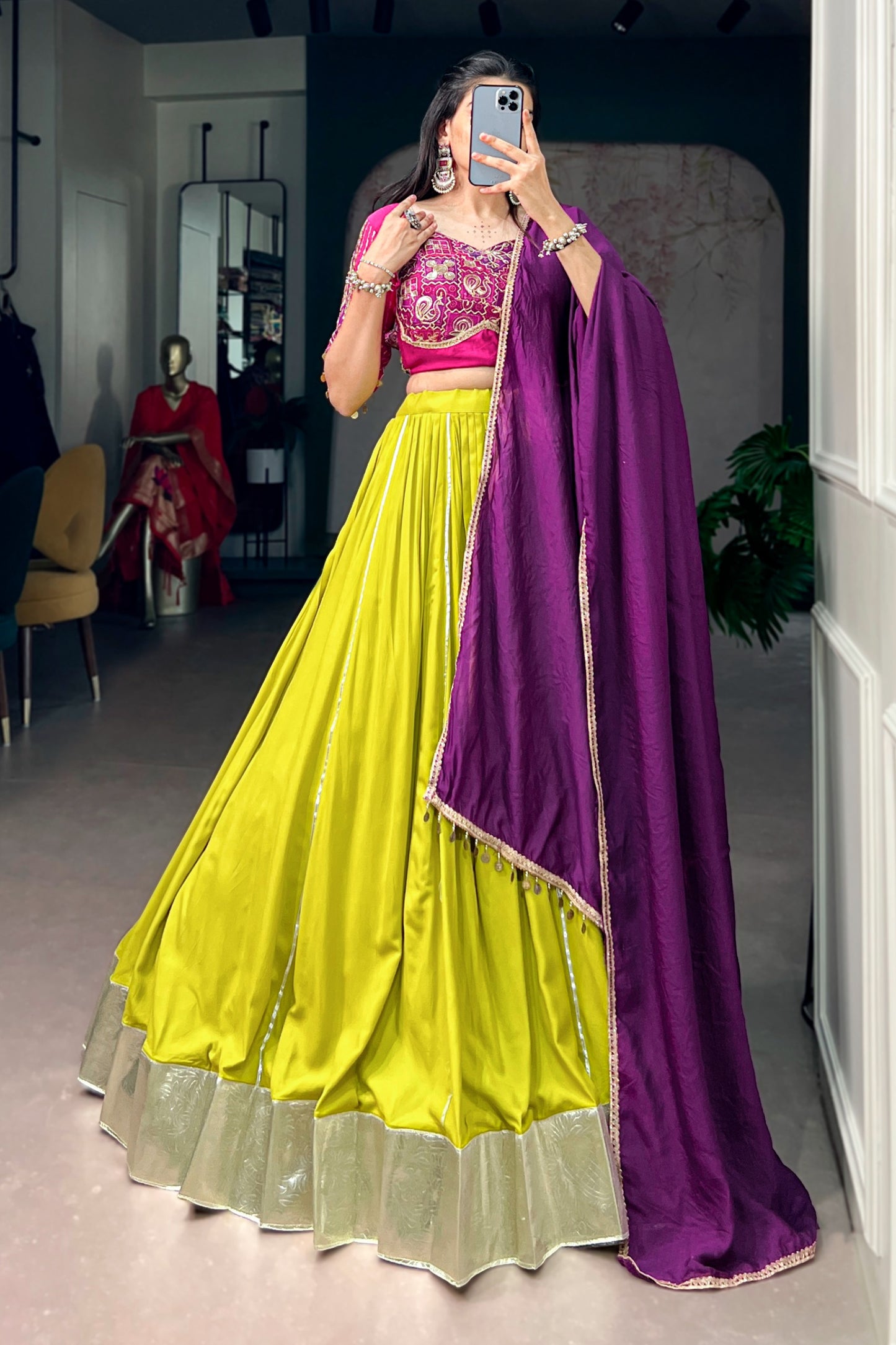 Cotton with Chanderi Navratri Set