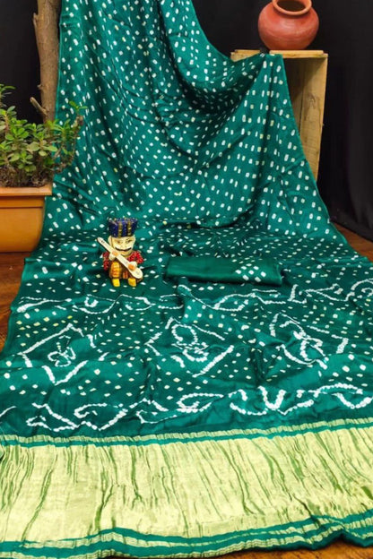 Gaji Silk Bandhani Saree