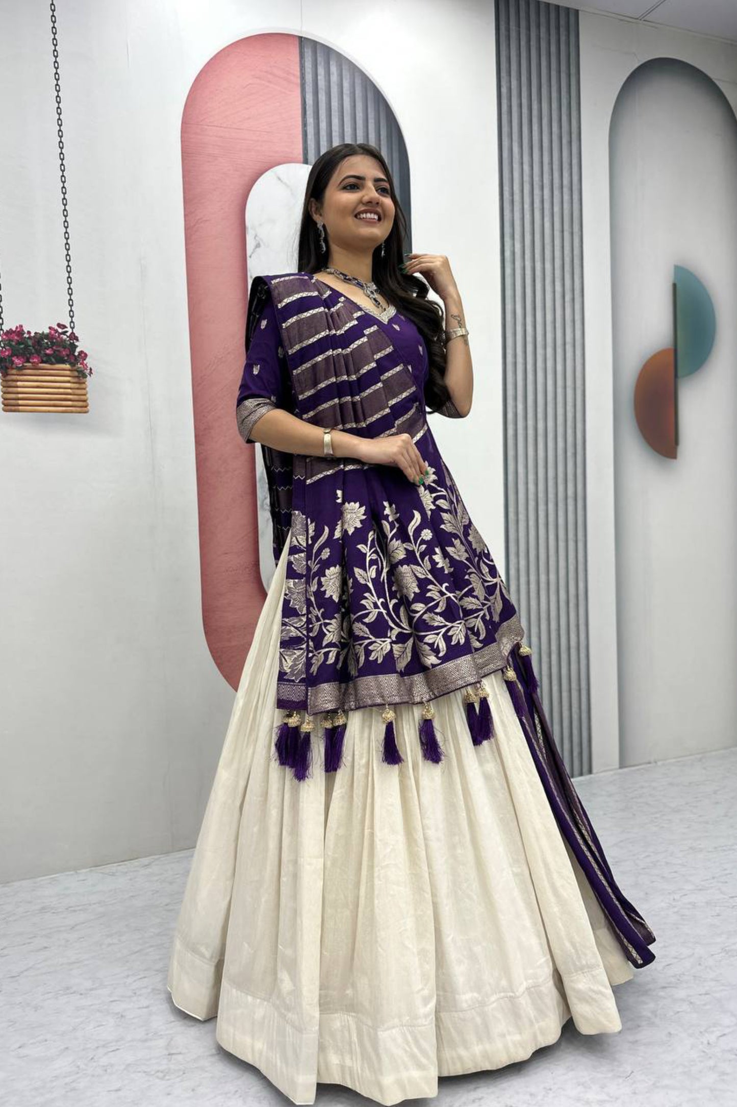 Trending Saree Blouse Lehenga Set