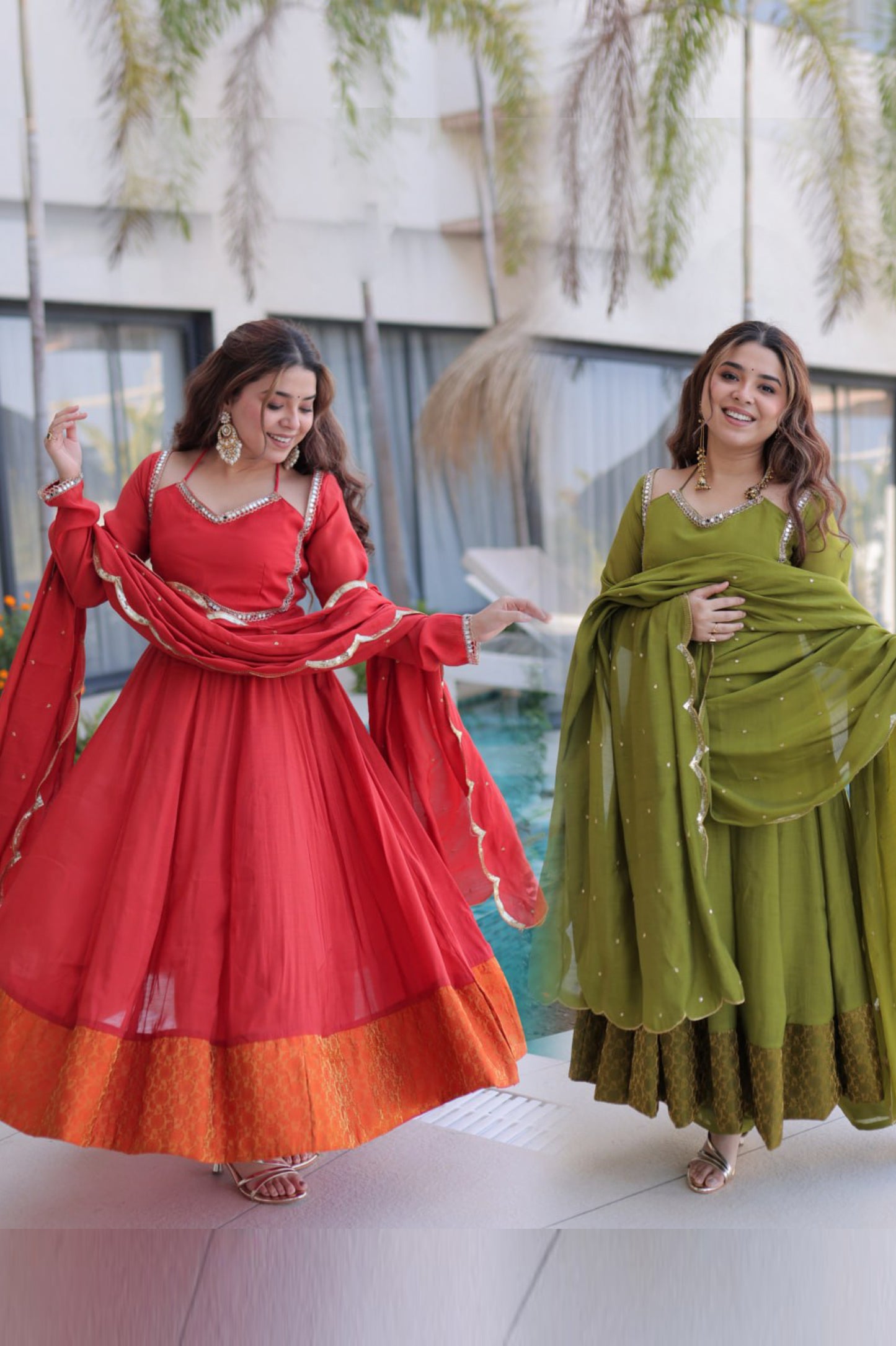 Mul Chanderi Kurti Pant Dupatta Set