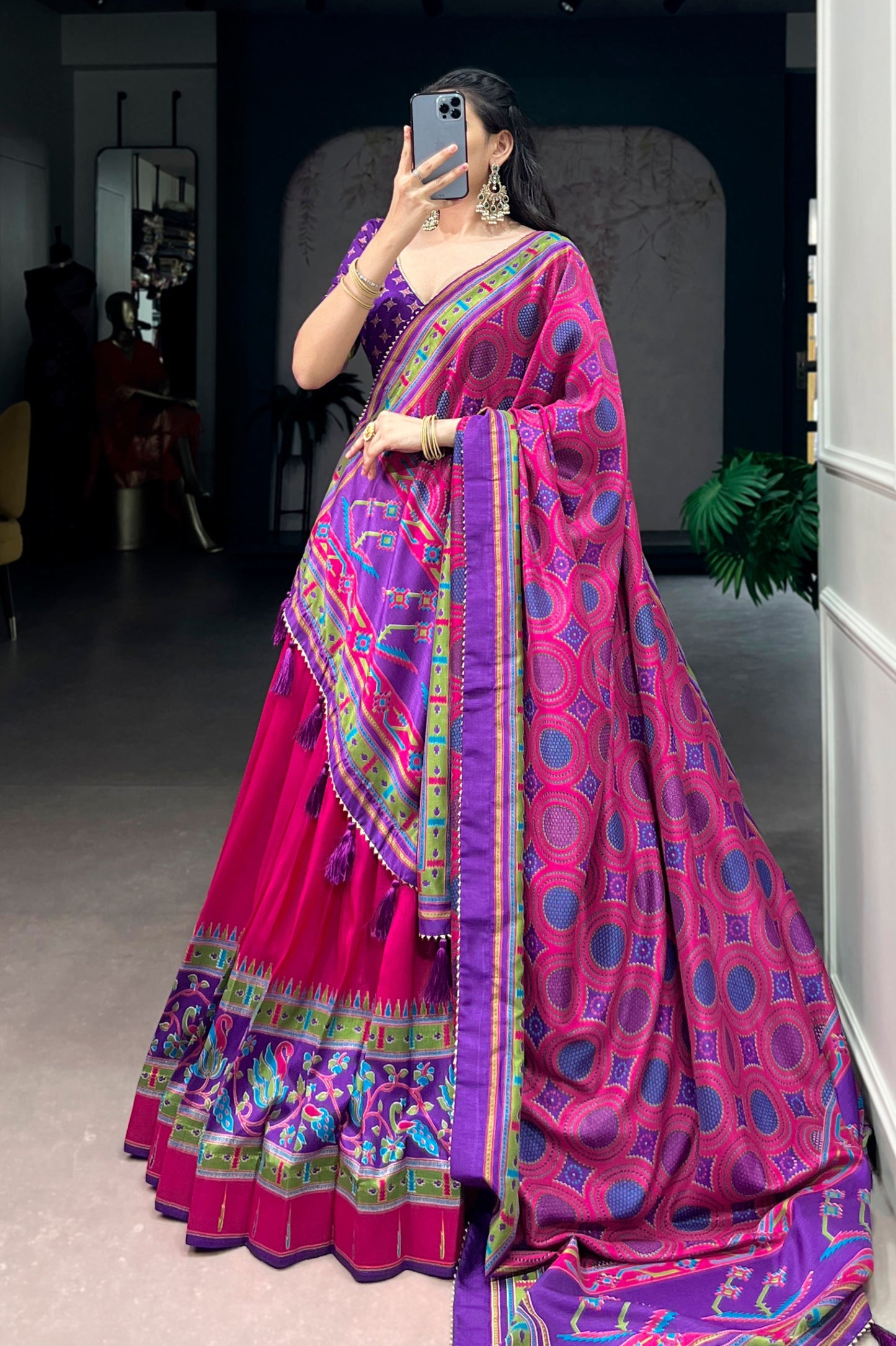 Tasar Silk Festive Shine Lehenga