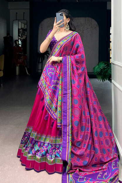 Tasar Silk Festive Shine Lehenga