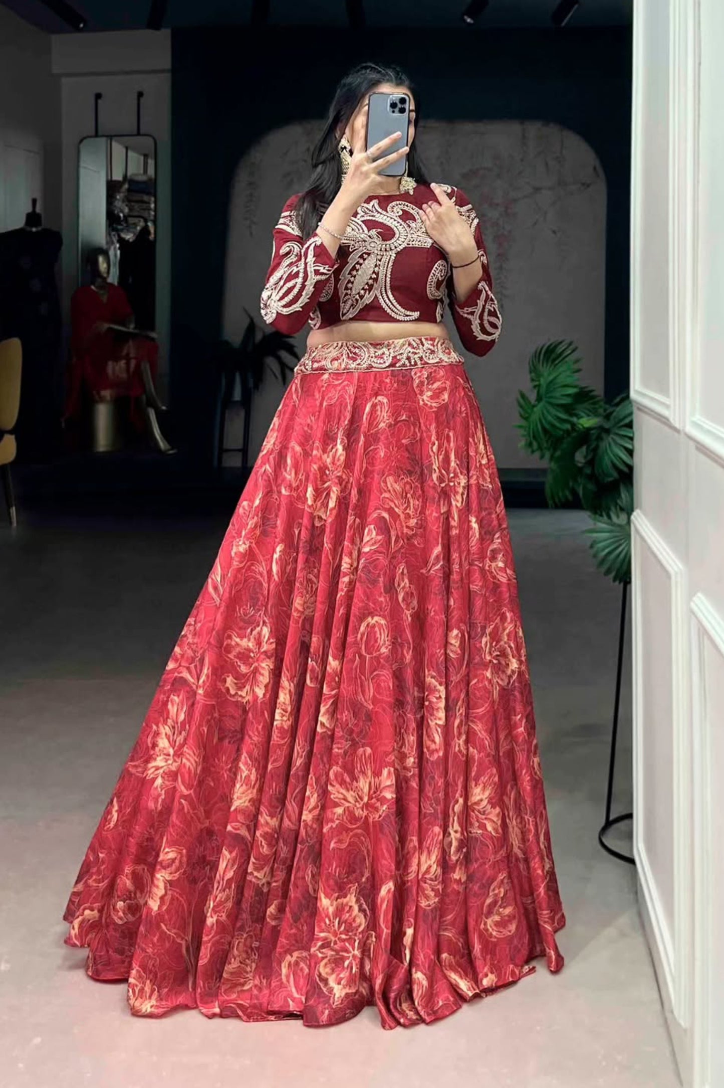 Crop top with Lehenga