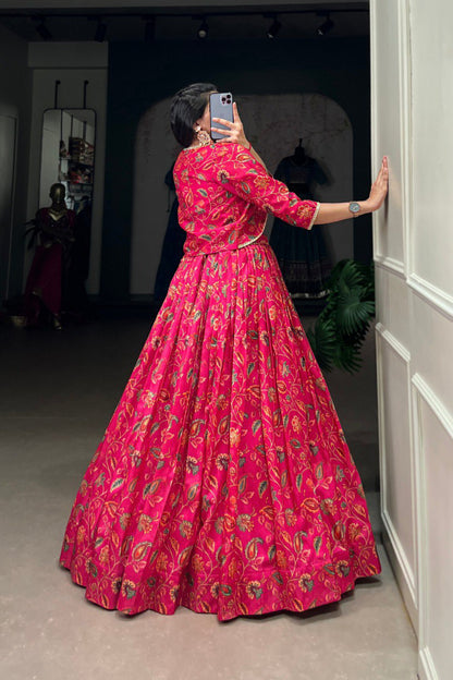 Pink Three Piece Lehenga Set