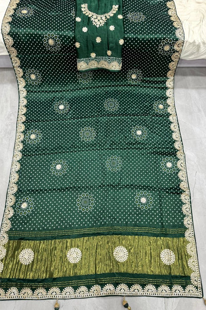 Gaji Silk Bandhani Saree