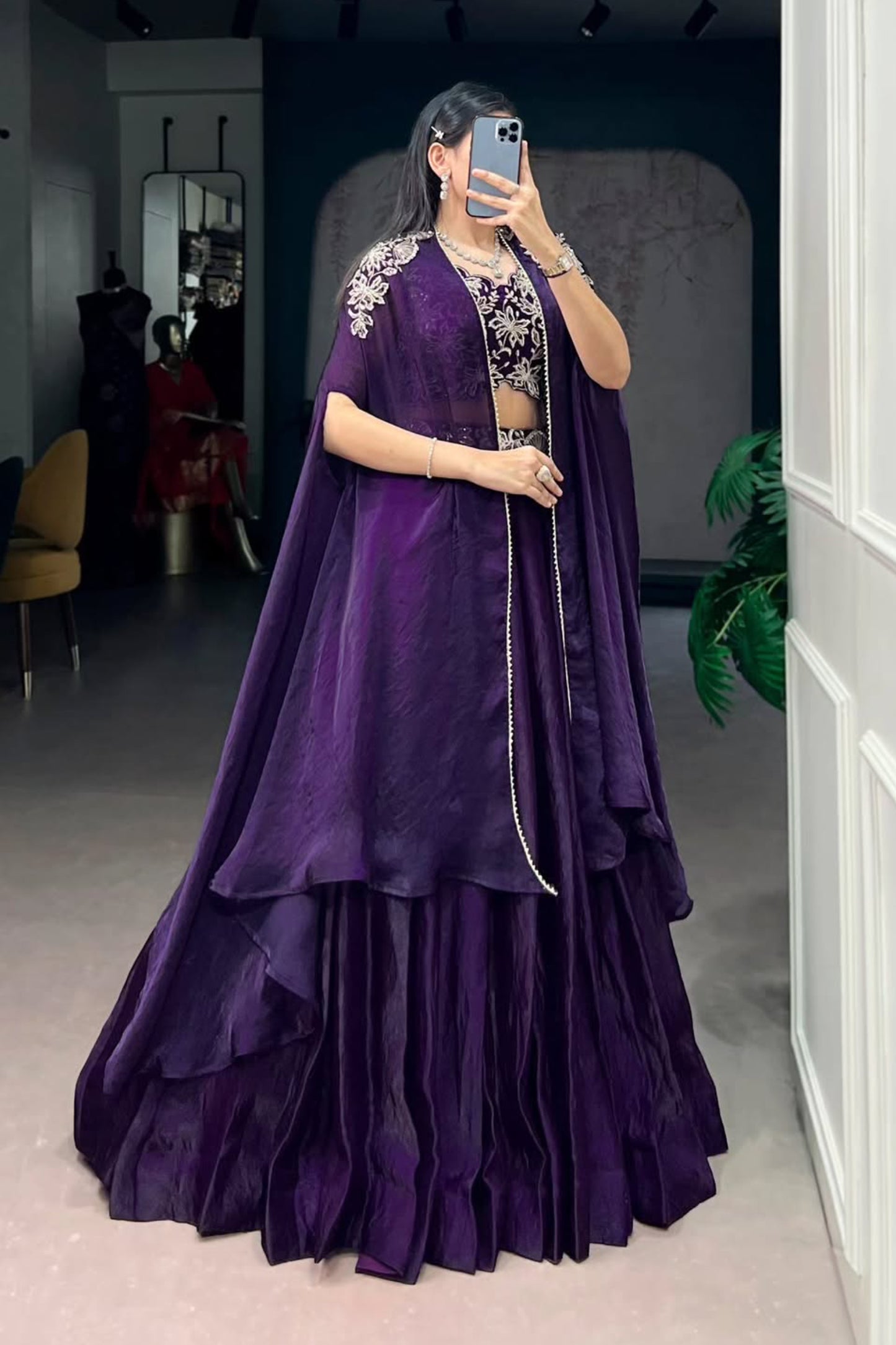 Cape Style Three Piece Choli