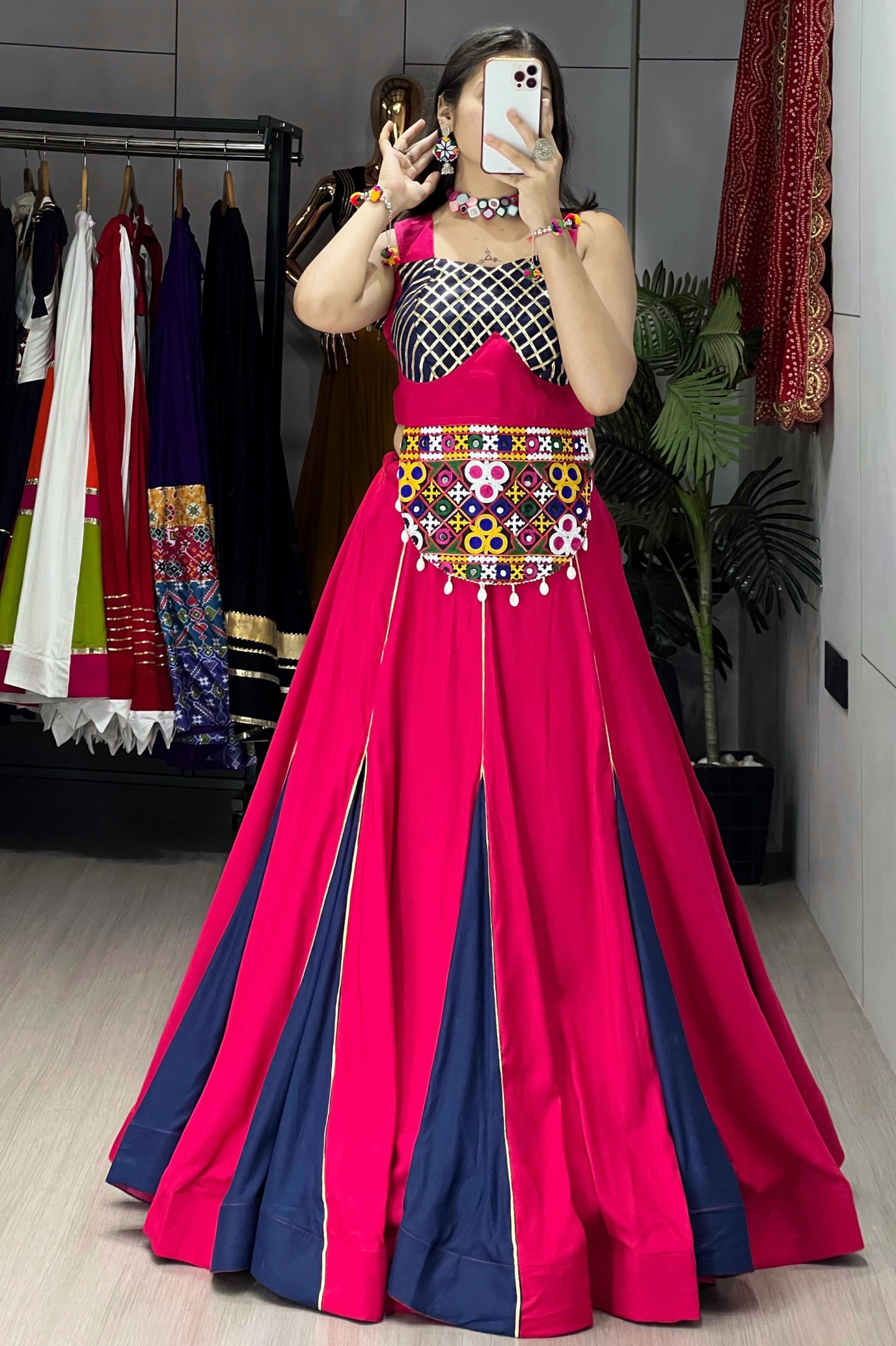 Ethnic Women Pure Rayon Cotton Navratri Set