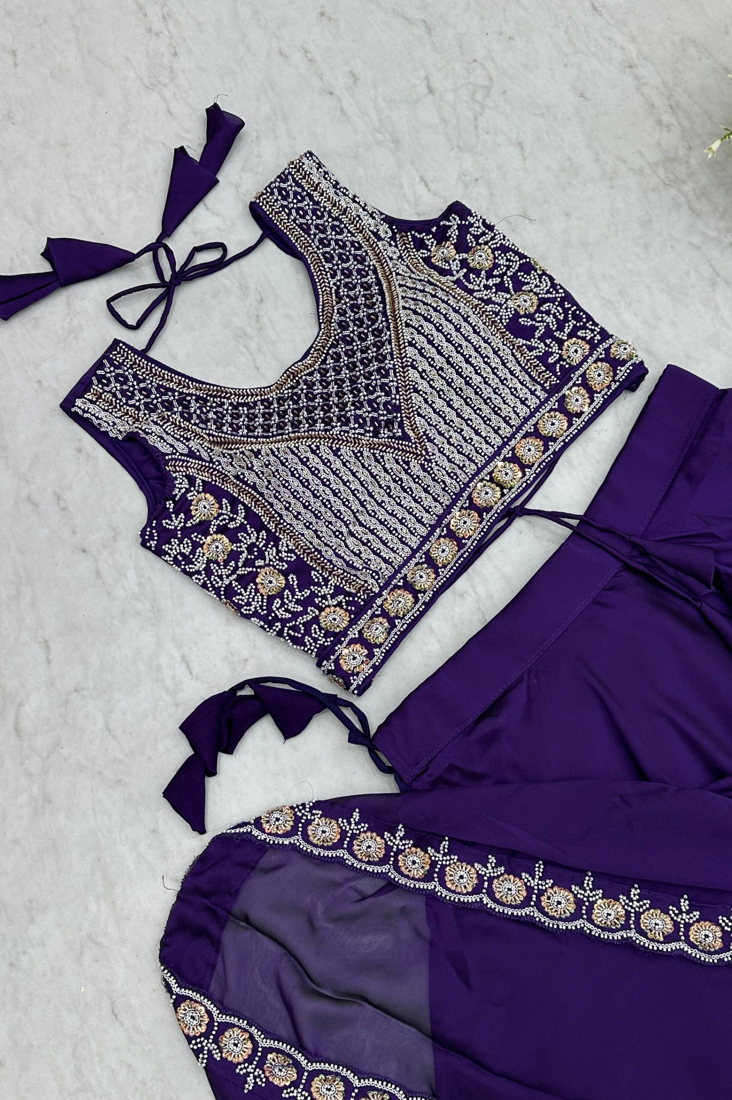 Indo Western Style Three Piece Choli