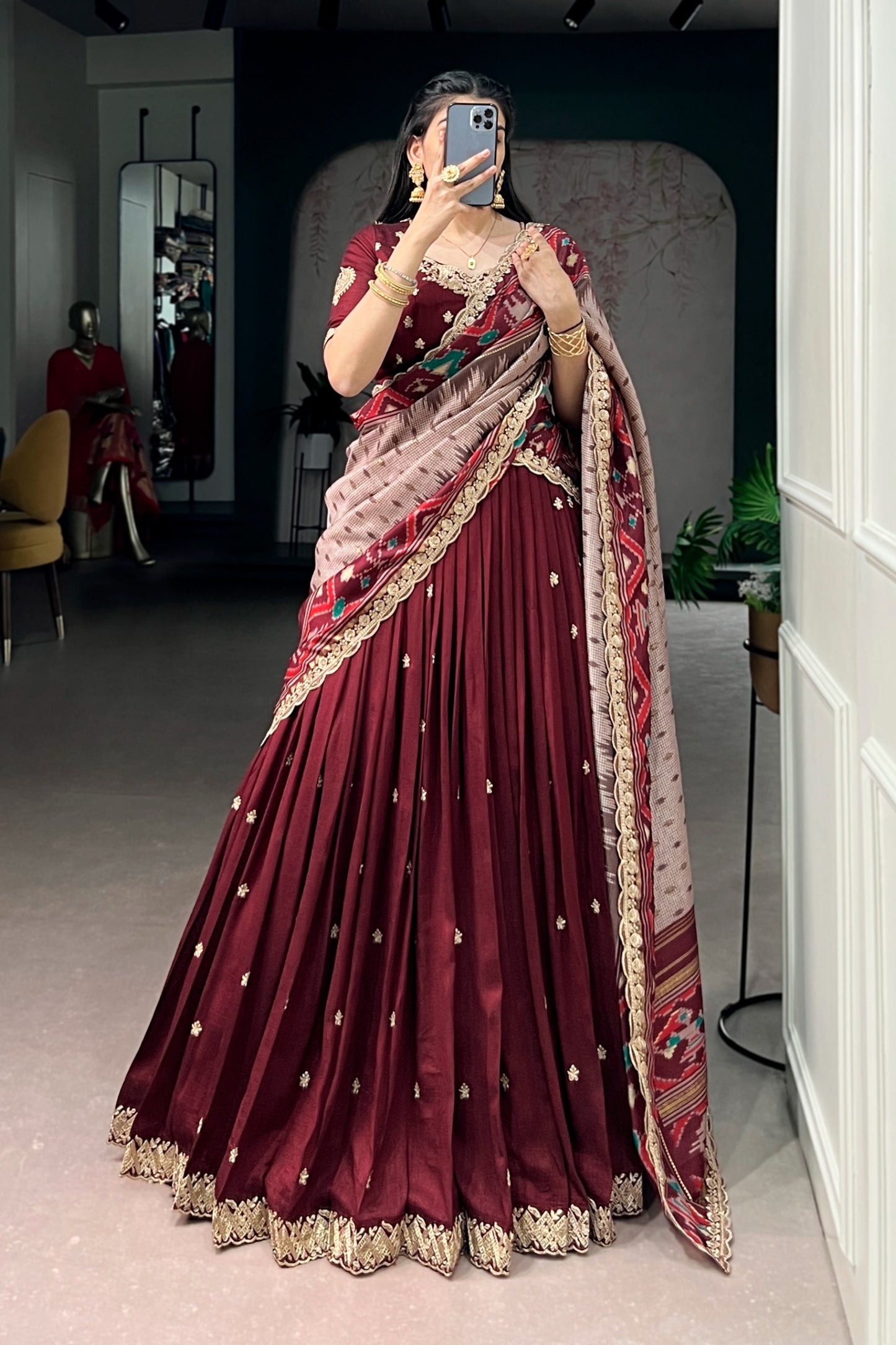 Vichitra Tussar Silk Lehenga