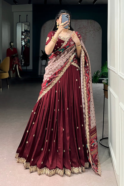 Vichitra Tussar Silk Lehenga