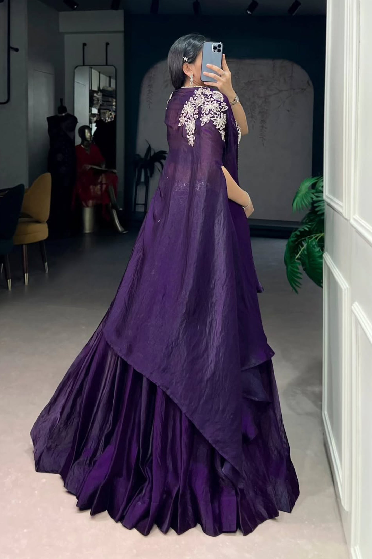 Cape Style Three Piece Choli