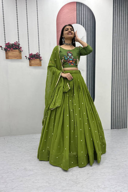Kalamkari Print with Work Lehenga Choli