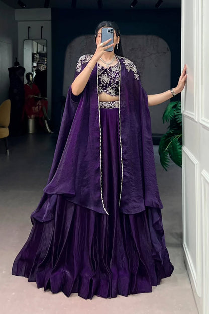 Cape Style Three Piece Choli
