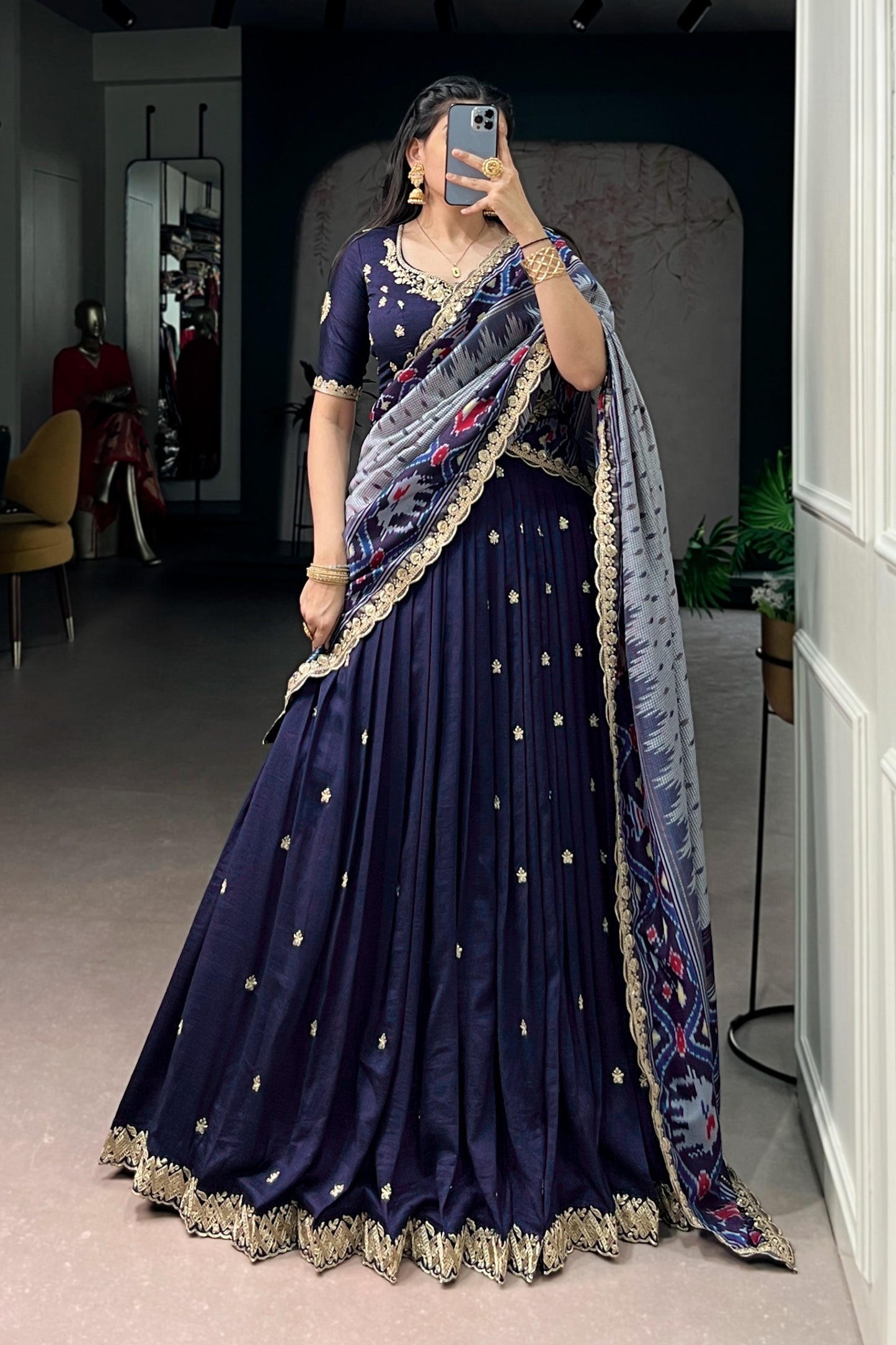 Vichitra Tussar Silk Lehenga