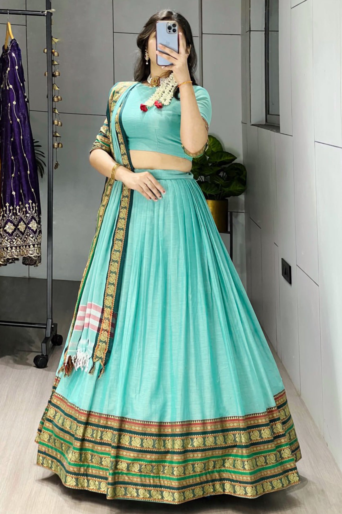 Pure Chanderi Cotton Lehenga Choli