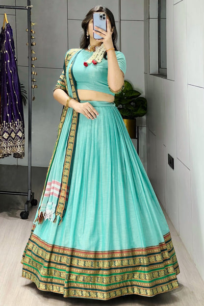 Pure Chanderi Cotton Lehenga Choli