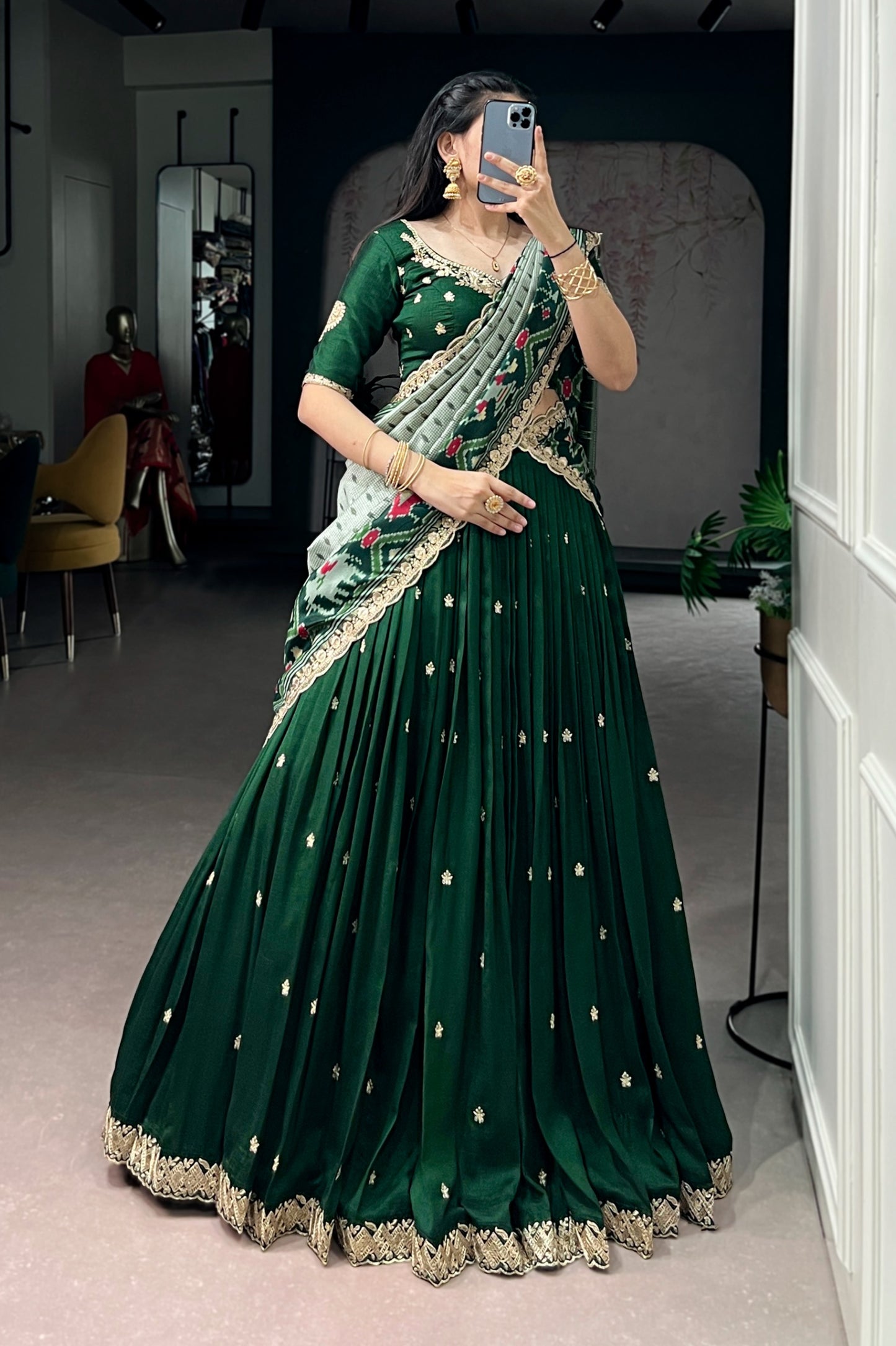 Vichitra Tussar Silk Lehenga