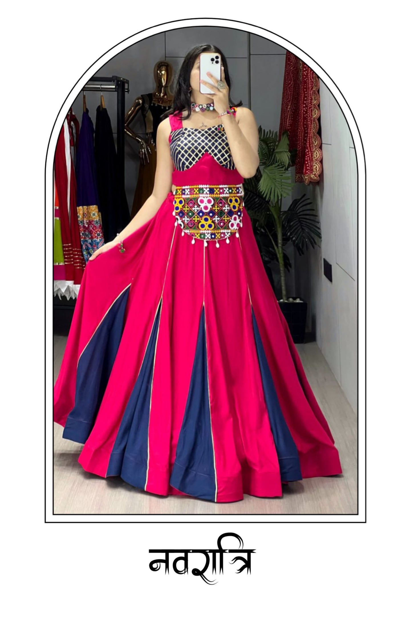 Ethnic Women Pure Rayon Cotton Navratri Set
