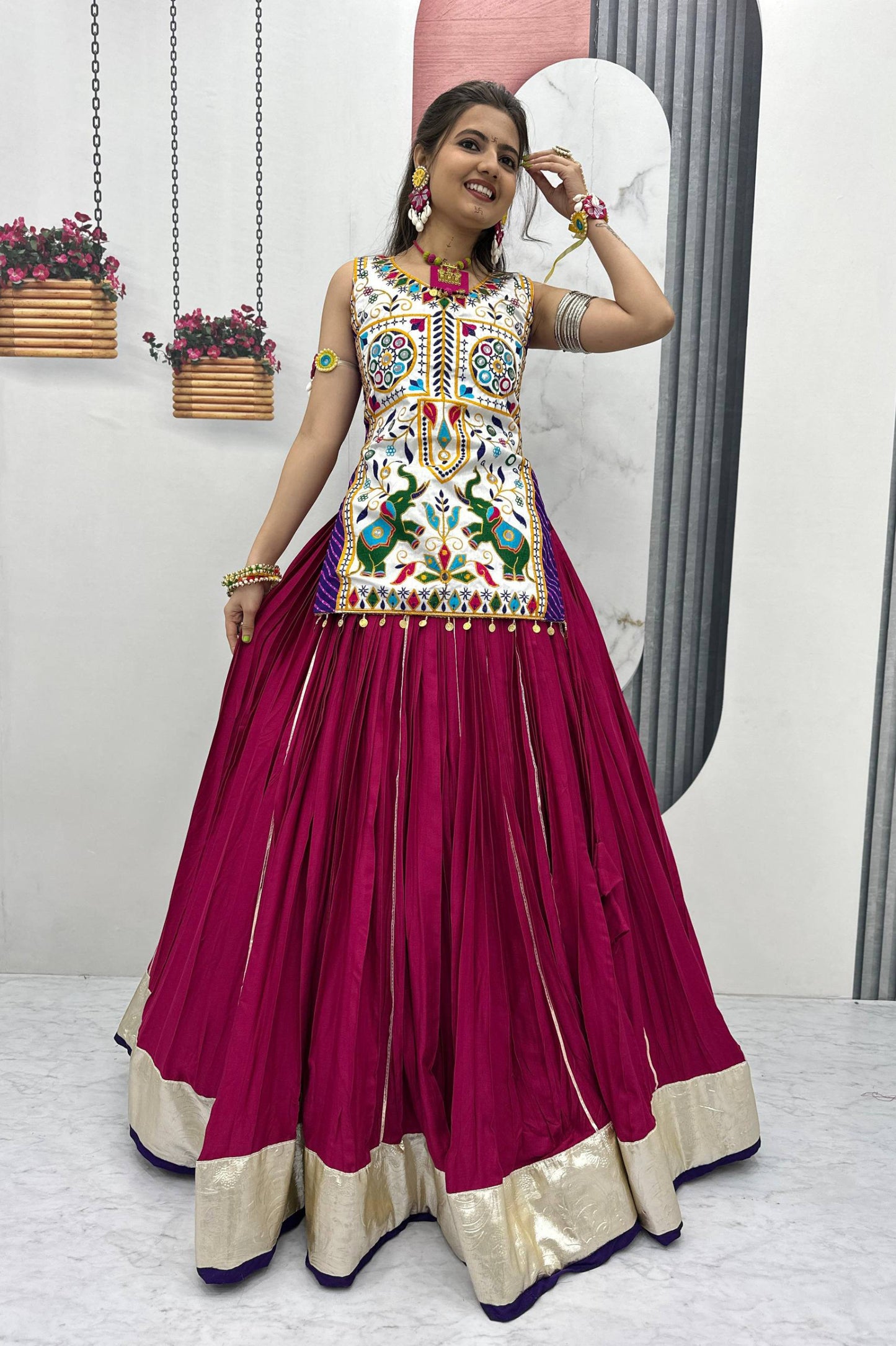 Navratri Special Crop Top with Lehenga