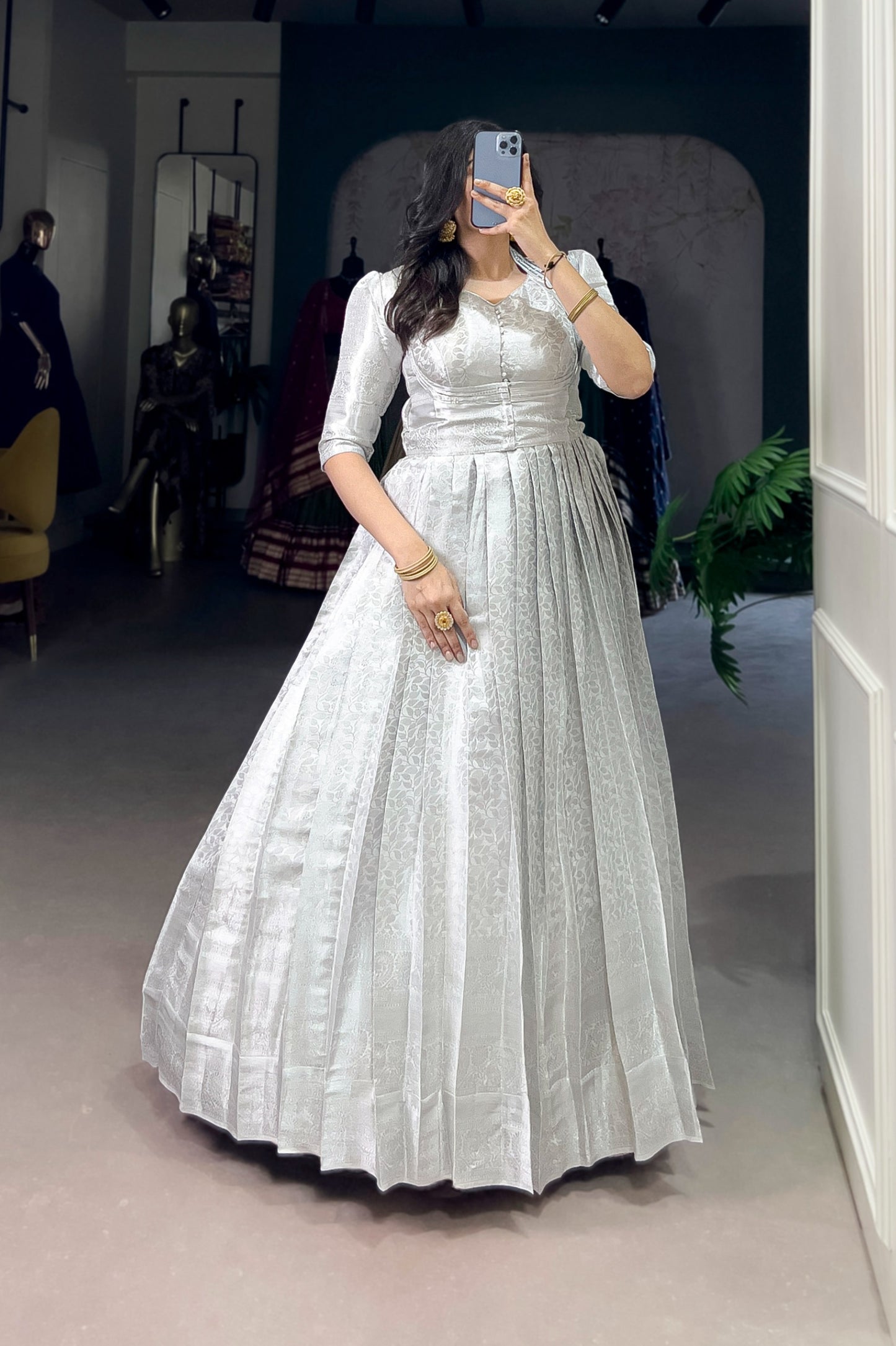 Kanjivaram Gown Koti Set