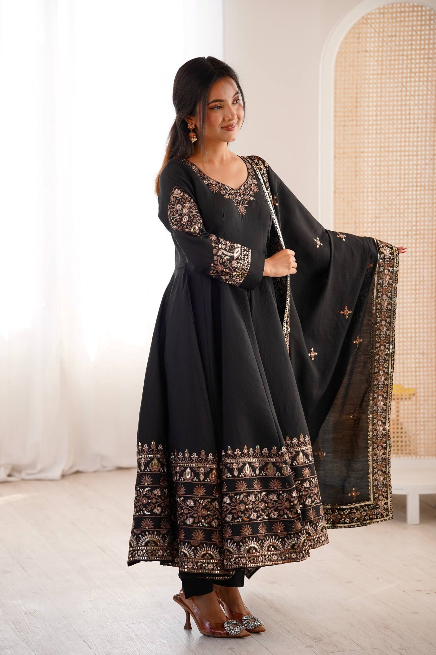 New Designer Anarkali Three Piece Set