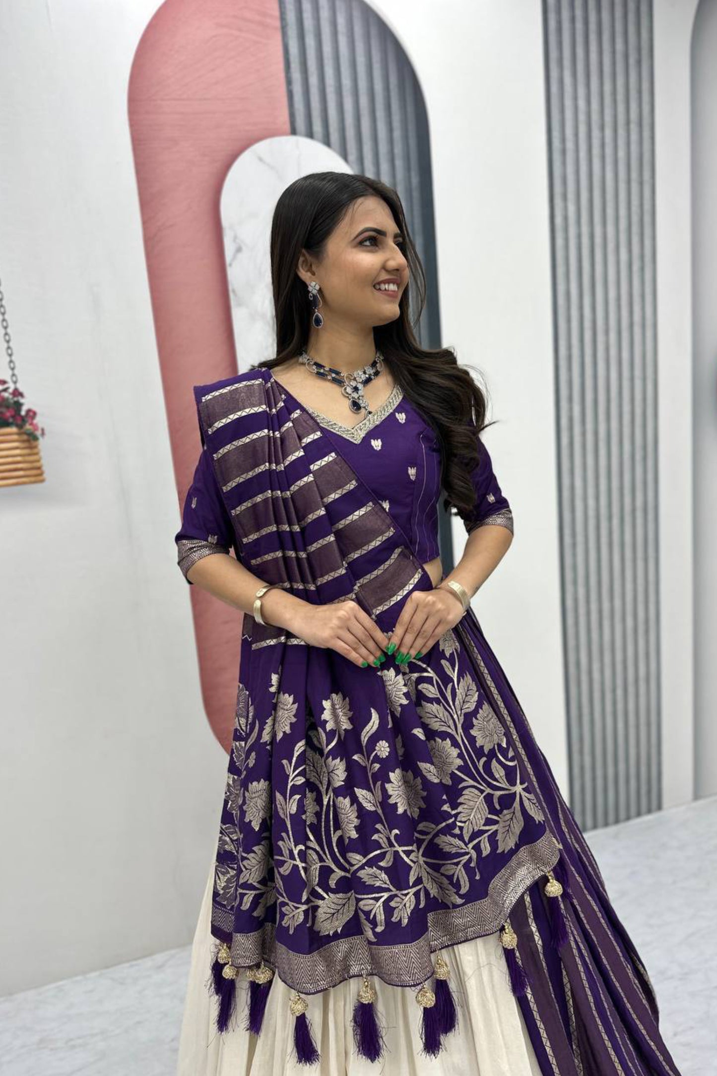 Trending Saree Blouse Lehenga Set