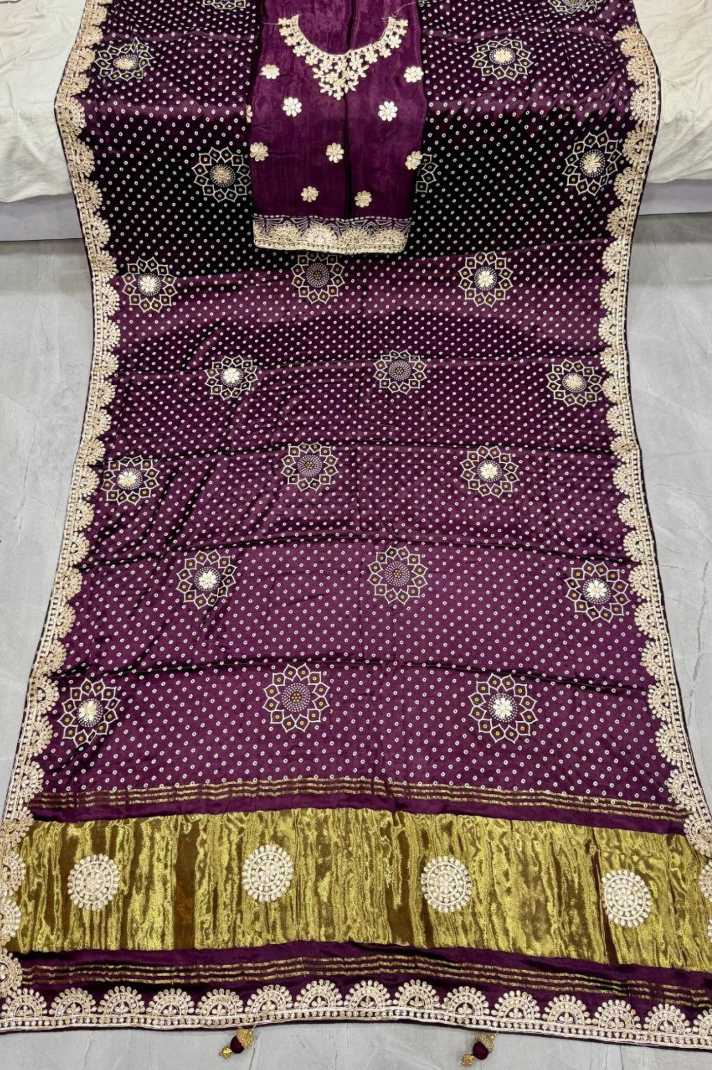 Gaji Silk Bandhani Saree