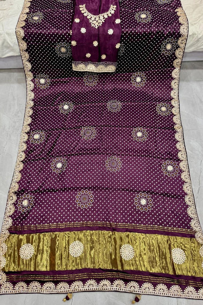 Gaji Silk Bandhani Saree