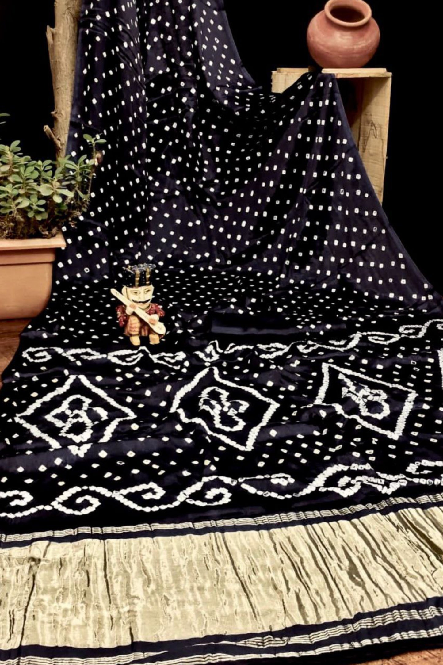 Gaji Silk Bandhani Saree