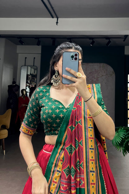 Tasar Silk Festive Shine Lehenga