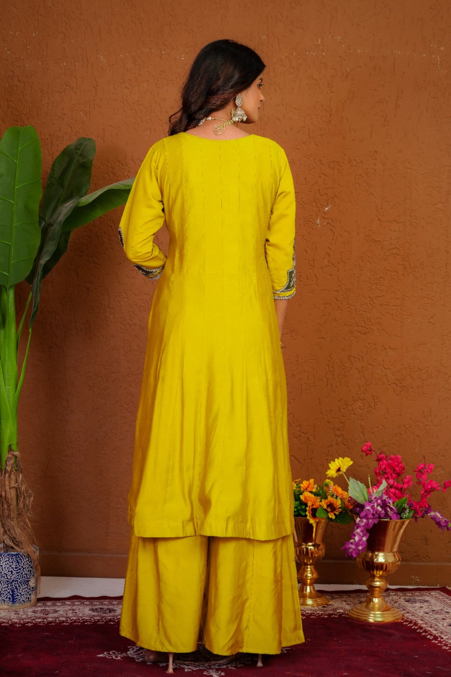 Anarkali Kurti With Plazzo Dupatta Set