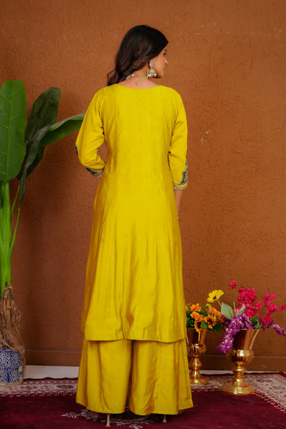 Anarkali Kurti With Plazzo Dupatta Set