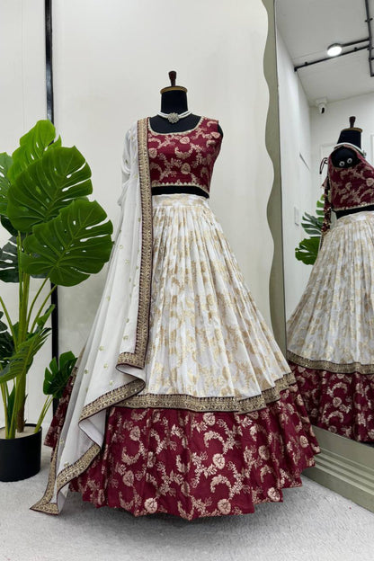 Jacquard Silk Trendy Lehenga Choli